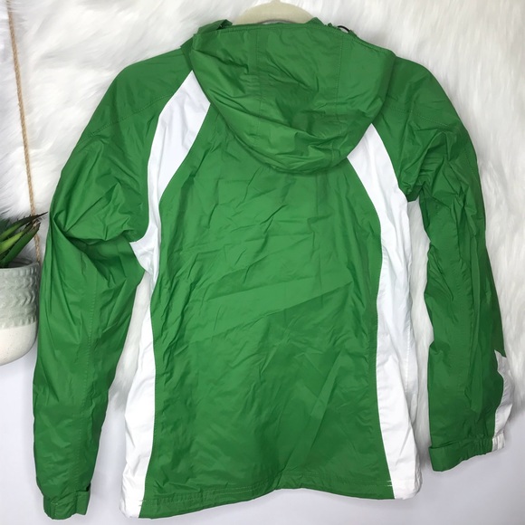 COLUMBIA | Omni-Tech Waterproof Rain Jacket Green & White Women’s Size XS - Picture 8 of 8